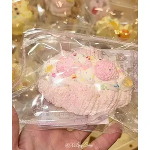 1Pc Handmade Strawberry Croissant Squishy – Creamy Clay Texture & Food Grade Silicone Stress Toy