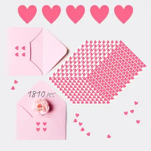 1810 PCS Pink Heart Shaped Stickers, Self-Adhesive Color-Code Stickers Love Decorative Labels Use for Valentine's Day, Holiday, Gifts, Wedding, Anniversary, Award Charts (0.5" Each, 10 Sheets)