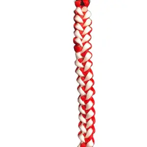7 1/2in Red/White Shark Jaw Paracord Bracelet - Red and White Color Design