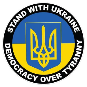 Stand With Ukraine Democracy Over Tyranny Decal - Support Ukraine - Vinyl Sticker for Cars, Laptops, and Windows