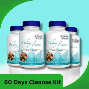 60 Day Cleanse Bundle- Gut and Colon Support | Caffeine Free | Advanced Formula with Senna, Cascara Sagrada, & Psyllium Husk | Non-GMO