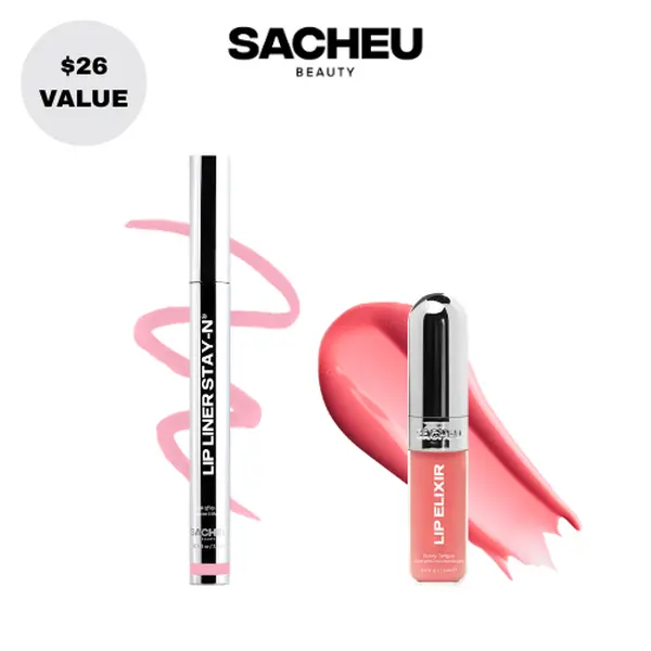 sacheu Build Your Own Line & Shine | Lip Liner STAY-N + Lip Gloss Duo | Pick Shades For Your Perfect Lip Combo