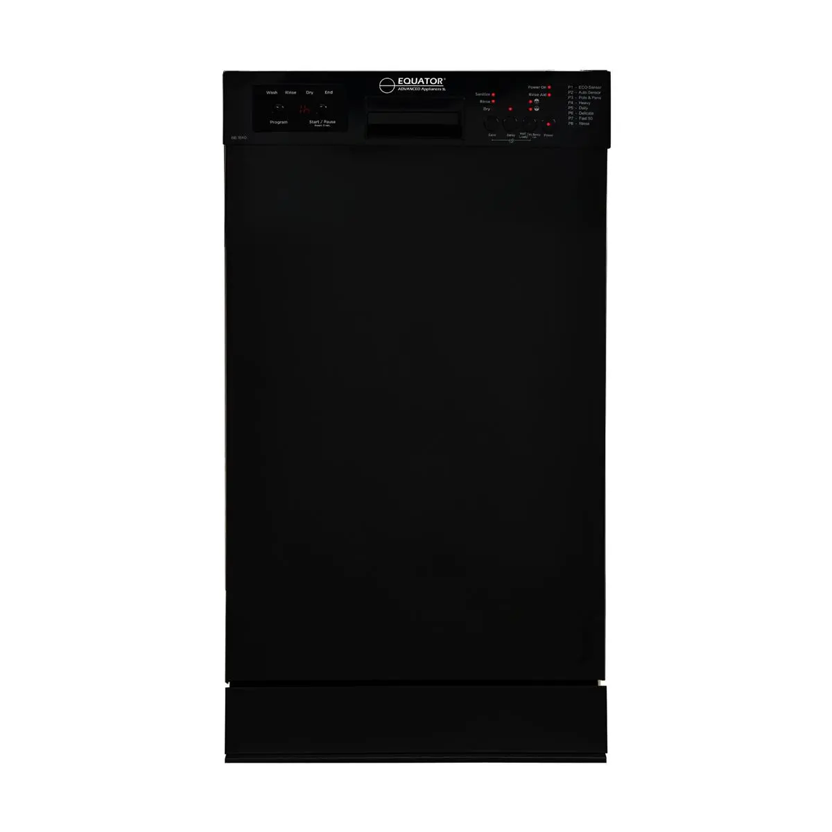 Equator 18-in Built-In Dishwasher - Front Control, 10 Place Setting, European-Made, Energy Star Certified, Eco-Friendly, Silent, Heavy-Duty for Daily Pots and Pans Cleaning