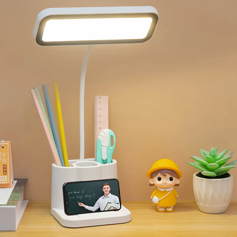 1pcs Rechargeable Dimmable Multi-Use LED Table Lamp with Batteries - Book Light, Nightlight, Bedroom Decor, Household Indoor Lighting (with light for music stand use)