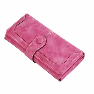 Women's Leather Wallet, Multi Card Slots,  Zipper Pocket, Fold Large Capacity,Handhold Long Purse For ID Card Bank Card Money Organization