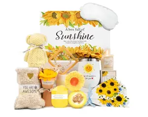 Gift Baskets for Women, Mothers Day Gifts for Mom Wife Her Sister Friend, Sending Sunshine Sunflower Self Care, Thank You, Get Well Soon Gift for Women After Surgery, Teacher Appreciation Gift