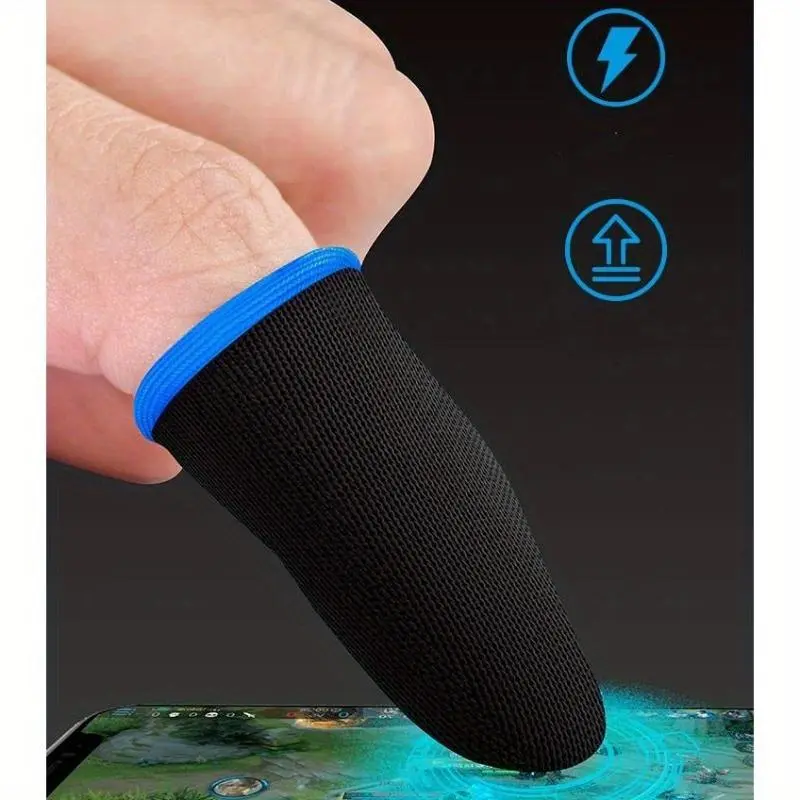 1 Pair (2pcs) Gamers Sweatproof Gloves Mobile Finger Sleeve Touchscreen Game Controller Phone Gaming