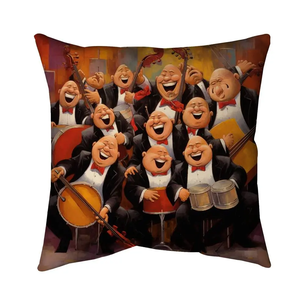 Begin Home Decor 5543-1616-MU55 16 x 16 in. Music Band Abstract Pillow - Contemporary Bedroom Decor