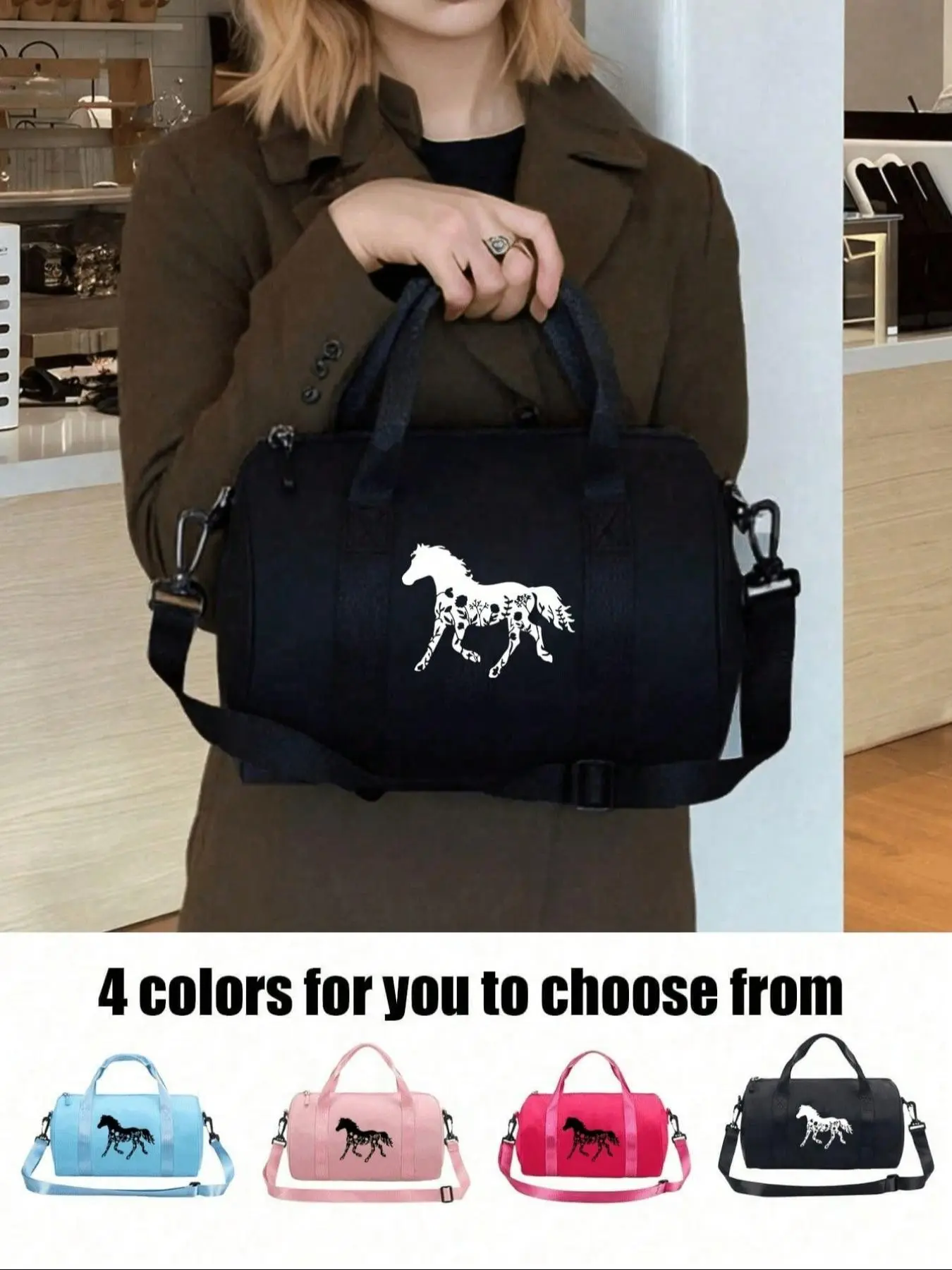 Travel Storage Bag, Waterproof Crossbody Round Bucket Bag, Yoga Dance Fitness Sports Bag, Clothes Shoes Organizer, Valentine's Day Gift
