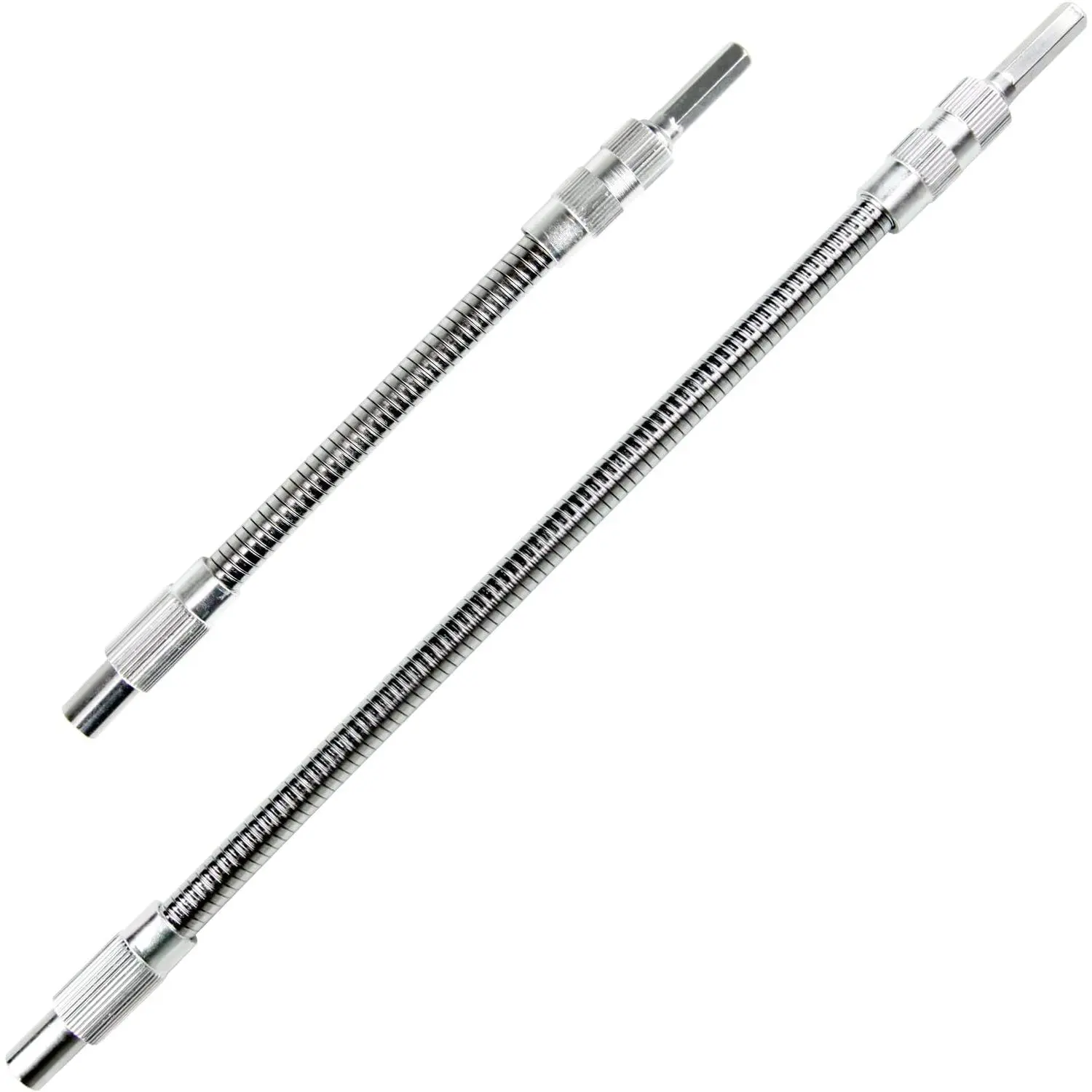 2 count Flexible Drill Bit Extension - 1/4 Inch  Hex Shaft, 360? Rotating Bendable Drill Bit Extender for General Use, Home Repairs, DIY Projects, and Screw Retrieval - 7.9" and 11.8"