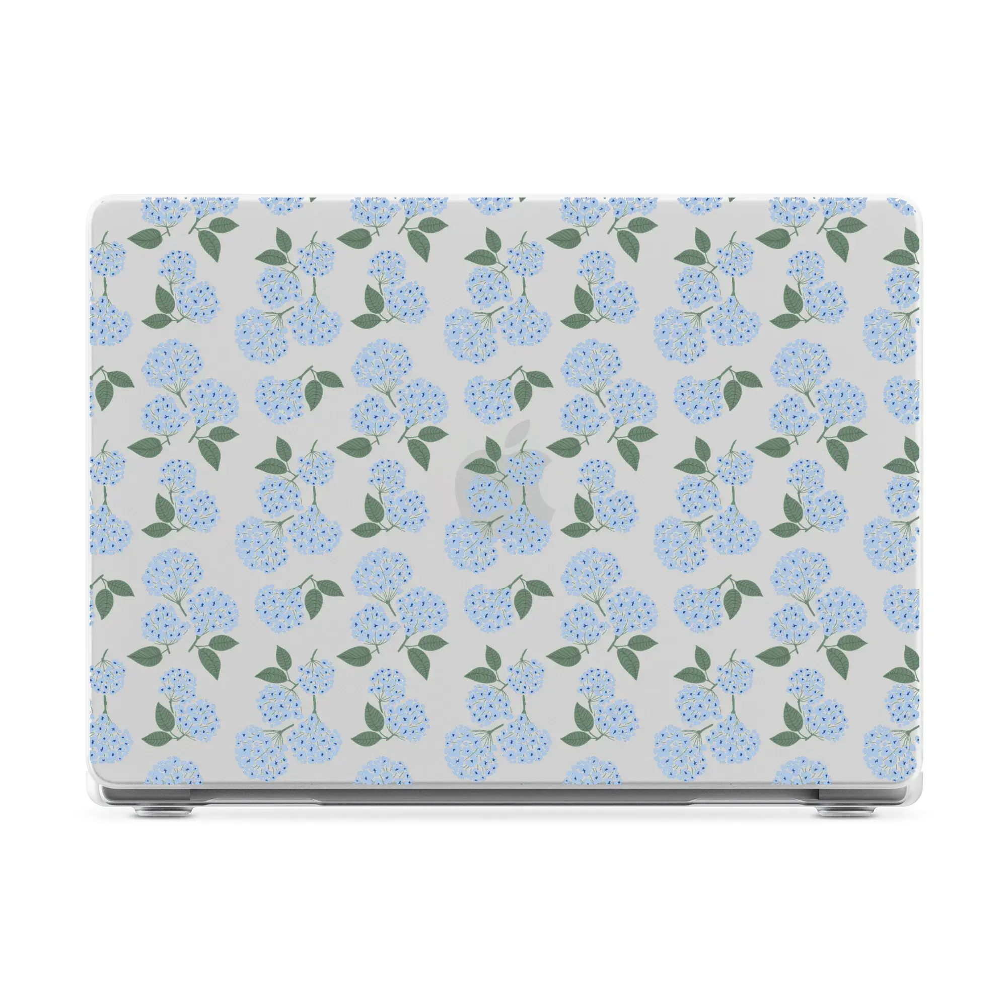 Casely MacBook Case | Nantucket Cottage | Blue Hydrangea Laptop Shell | Snap-on Laptop Shell with Raised Anti-Slip Grip and Bottom Vent Cutouts | Hard Policarbonate Protective Laptop Cover
