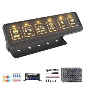 6 Gang Switch Panel,Multifunction Remote Switch Panel for Offroad Lights with 4 Modes & 2 Options & Waterproof -Wide Applicable for 12V/24V Vehicles Truck SUV ATV UTV Boat etc.