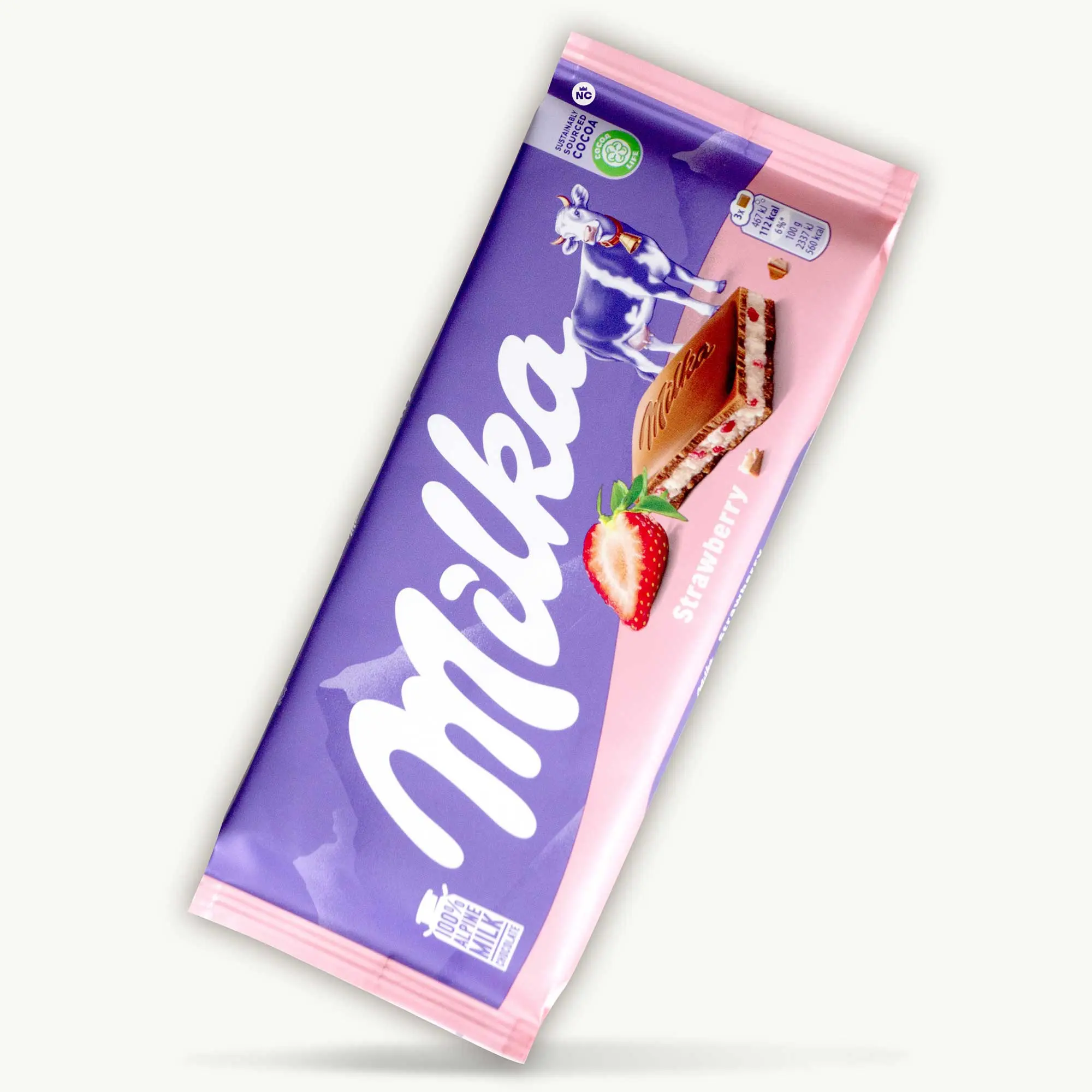 Milka Strawberry Chocolate Candy Bar 100g