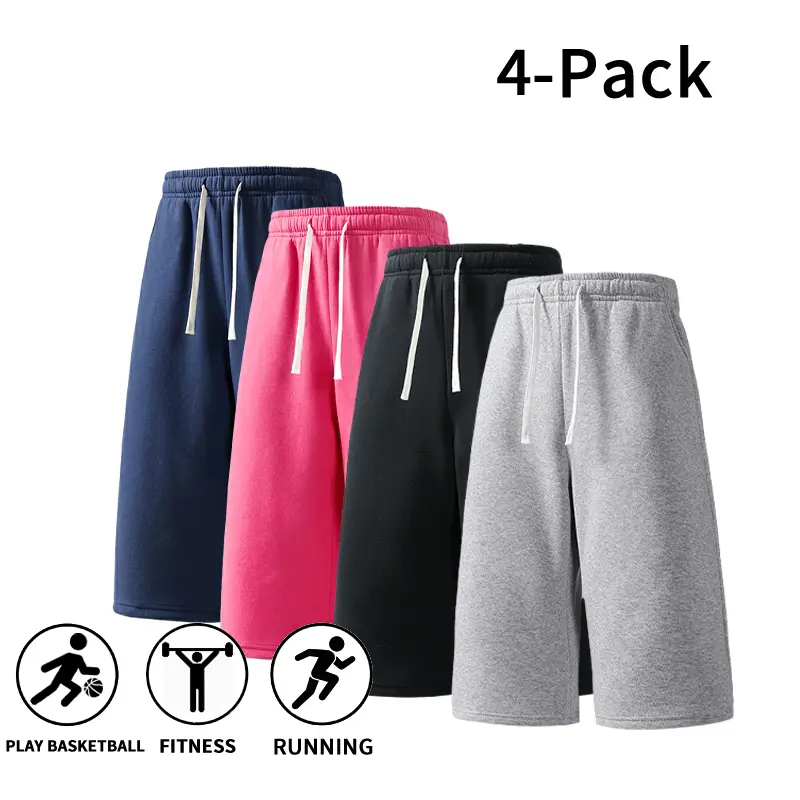 4 Pack Men’s Athletic Seven Shorts, Comfy Drawstring, Multi Sport Gym Running Shorts (optional 4 pack or 2 pack)