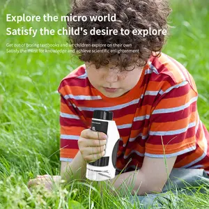 【US Stock | Fast Shipping】Children's Mini Toy Microscope 50X-300X, Your Little Scientist Microscope, Handheld Mini Microscope for Children, Portable Microscope for Children
