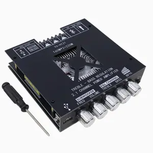 YX-HT21 Bluetooth Amplifier Board 160W×2+220W Subwoofer 2.1 Channel Audio Amplifier Bluetooth Module with Treble and Bass Control,AUX/Bluetooth/USB Inputs for Passive Speakers