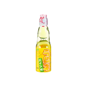 HATAKOSEN Ramune Soda Pineapple Flavor - Japanese Bottled Drink with Marble, 200ml