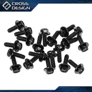 CROSSDESIGN 20pcs Body Bolts Fit For Honda M6-1.0 x 20mm Long- 10mm Hex-17mm Washer #171