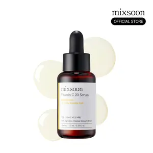 [mixsoon Official Shop] Vitamin C 20 Serum 0.34 Fl. Oz. / 10ml — Skin Radiance 20 Pure Vitamin C, Lightweight Non-Sticky Face Serum for Sensitive Skin iKorean Glass Skin Care Antioxidant Package Brightening Solution Skin Repair