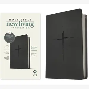 NLT Premium Value Thinline Bible, Filament Enabled (LeatherLike, Trinity Cross Black)