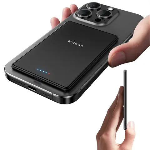 KUULAA MagSafe Magnetic Power Bank - 5000mAh Compact Portable Rechargeable Battery Pack, 20W USB-C Fast Charging, Wireless Charging, Slim EDC Gear, Charging Solution for iPhone 17/16/15/14/13/12 Series