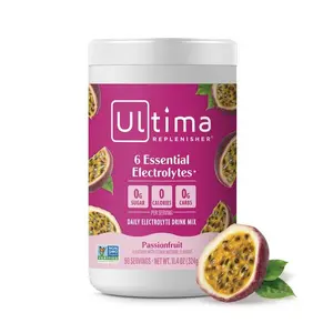 Ultima Replenisher Electrolyte Powder Drink Mix – Passionfruit, Sugar Free Hydration with 6 Key Electrolytes & Trace Minerals, Keto Friendly, 90 Servings
