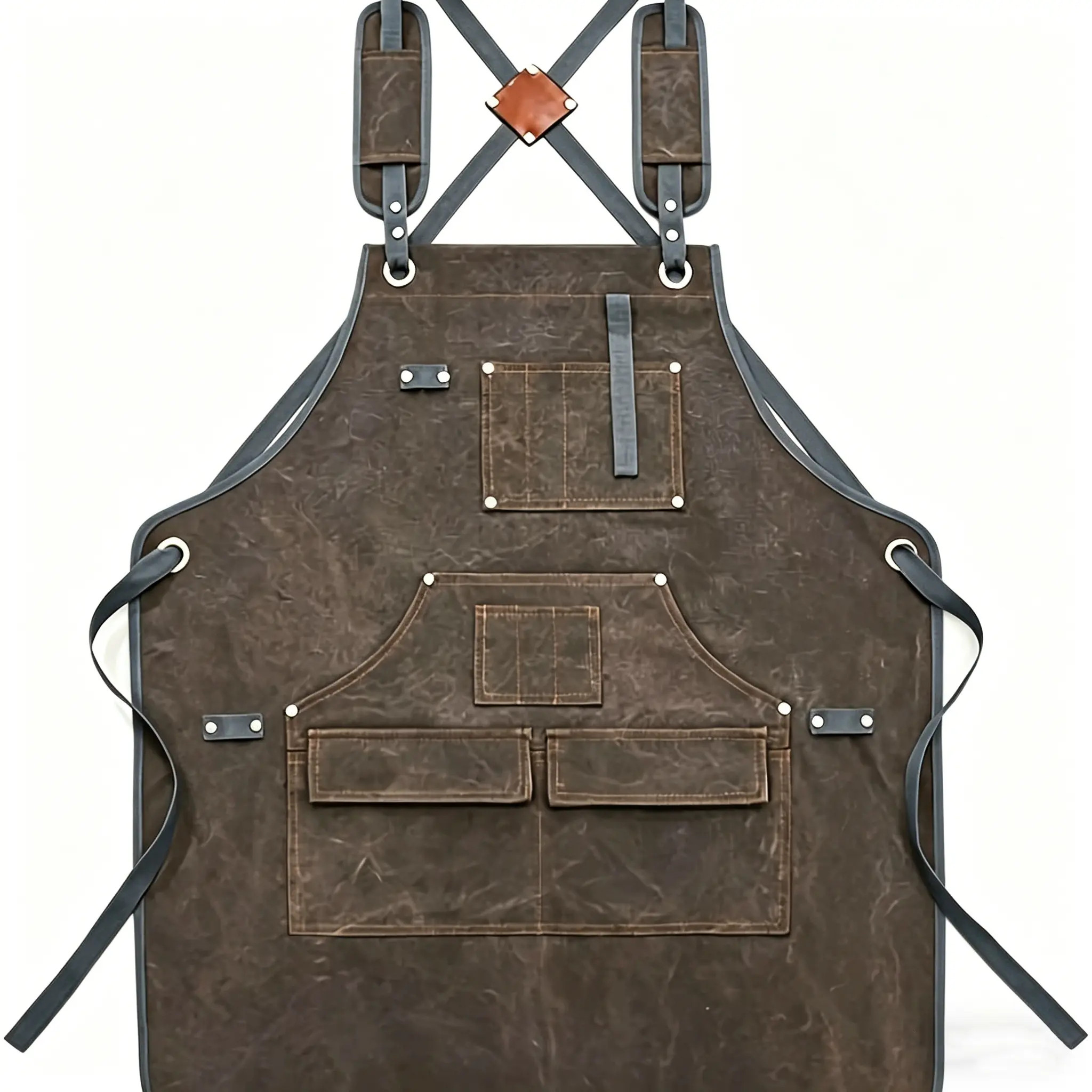 Woodworking, Electrical, and Gardening Work Apron - Thickened, Waterproof, 100% Cotton Canvas Apron with Multi-Functional Pockets