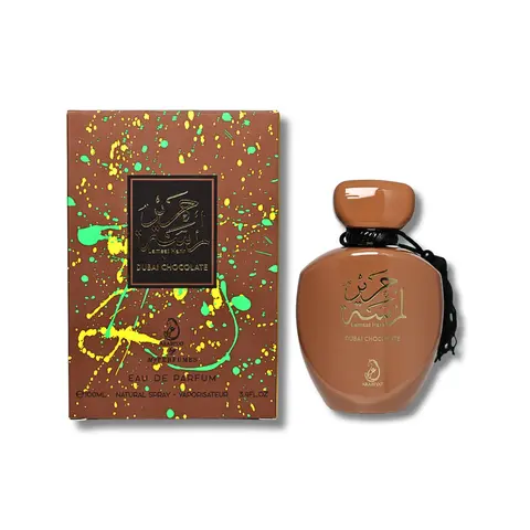 Arabiyat Dubai Chocolate Eau De Parfum - 3.4 FL OZ Unisex Arabian Perfume (Fragrance That Starts With A), Gourmand Scent With Sweet Caramel, Vanilla, Raspberry & Coconut Notes, Warm Undertones, Single Item In Bottle & Box, Captures Culinary Delights