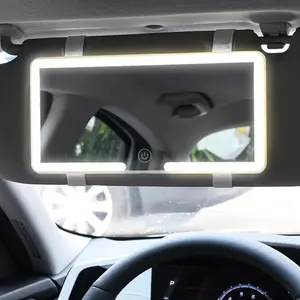 Car Sun Visor Vanity Mirror with Lights, 3 Light Modes & 60 LEDs, Rechargeable Dimmable Touch Control Travel Makeup Mirror for Truck SUV,Car Accessories for Women Girl