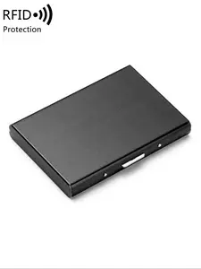 Men's Minimalist RFID Blocking Business Card Holder, Slim Card Holder with 6 Card Slots, Casual Trendy Card Holder for Daily Use