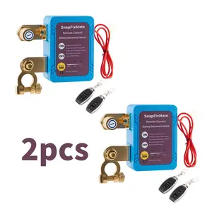 2pcs SNAPFIXMATE Remote Battery Disconnect Switch 12v, 240A, Upgrade Smart Voltage Car Kill Switch Anti-Theft, Prevent Battery Drain, Remote Battery Kill Switch for Car, Truck, RV (Flat Installation),TikTokShopBlackFriday