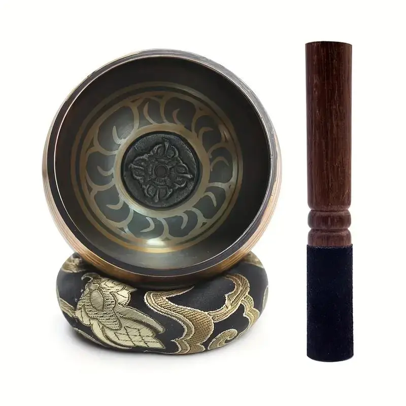 Singing Bowl Set, 1 Set Meditation Sound Bowl Kit with Mallet, Percussion Musical Instruments, Creative Gift for Yoga Meditation