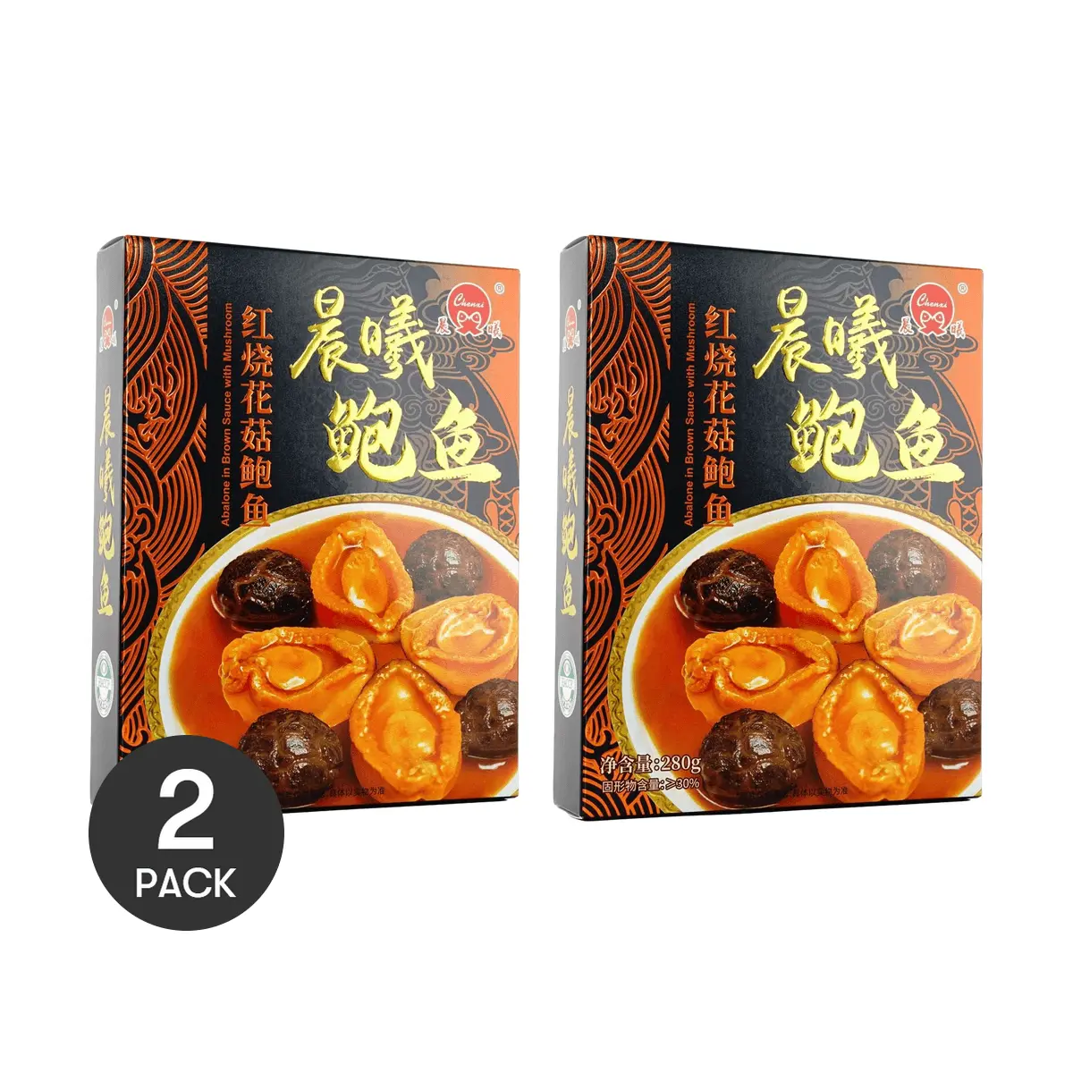 CHENXI Red Braised Flower Mushrooms & Abalone 280g - Ready-to-Eat Meal for One, Perfect for Rice & Noodles