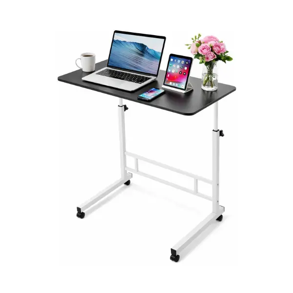WSA Standing Desk Adjustable Height with Lockable Wheels 32 Inch Mobile Sit Stand Desk for Home Office Rolling Laptop Computer Table Portable Small Workstation for Walking Pad & Treadmill