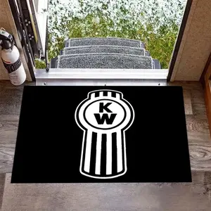 Kenworth Trucker Rug - Classic KW Logo Area Mat. "The World's Best" Semi-Truck Enthusiast Decor. Durable Non-Slip Floor Mat for Garage & Man Cave. High-Definition Industrial Style Gift.