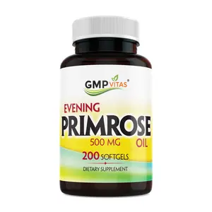 GMP VITAS Evening Primrose Oil 500 MG - 200 Softgels for Smooth Healthy Skin & Hormonal Balance Natural GLA Source Dietary Supplement - Fitness