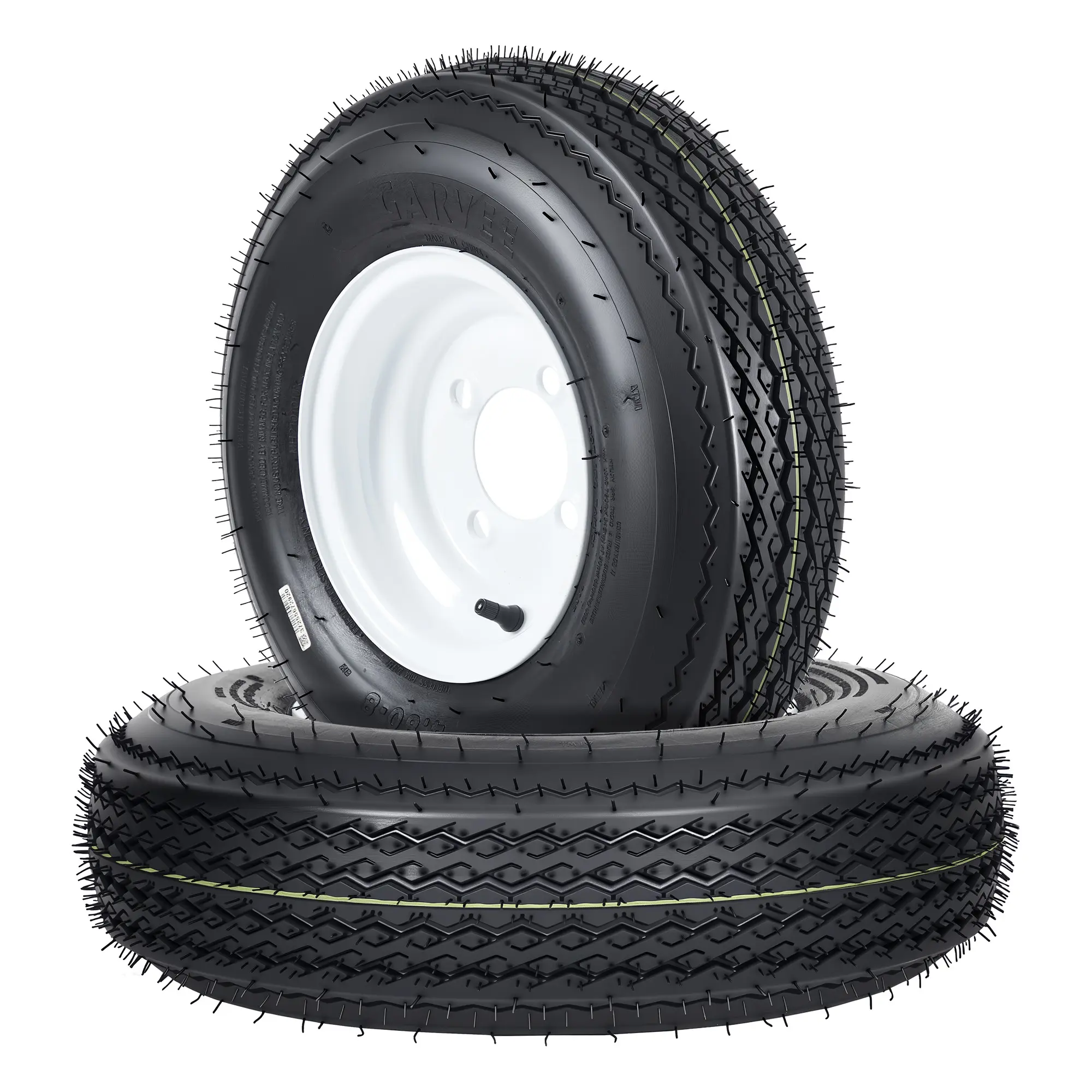 New Upgraded 2pcs 4.80-8 6PR 4 Lug 4.80-8 4.80x8 480-8 Trailer Tire and Wheel Assembly, Heavy-Duty Load Range C 6PR, 4 Lug White Modular Wheel, 8 Inch Tires for Utility/Boat/Camper Trailers, Set of 2