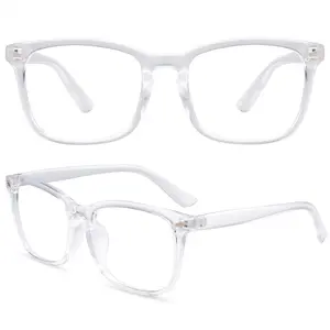 Unisex Glasses, 1 Pair Simple Clear Frame Glasses, Stylish Square Frames, Casual Square Frame Eyeglasses with Blue Light Lensesfor Daily Work Use, Cycling Accessories