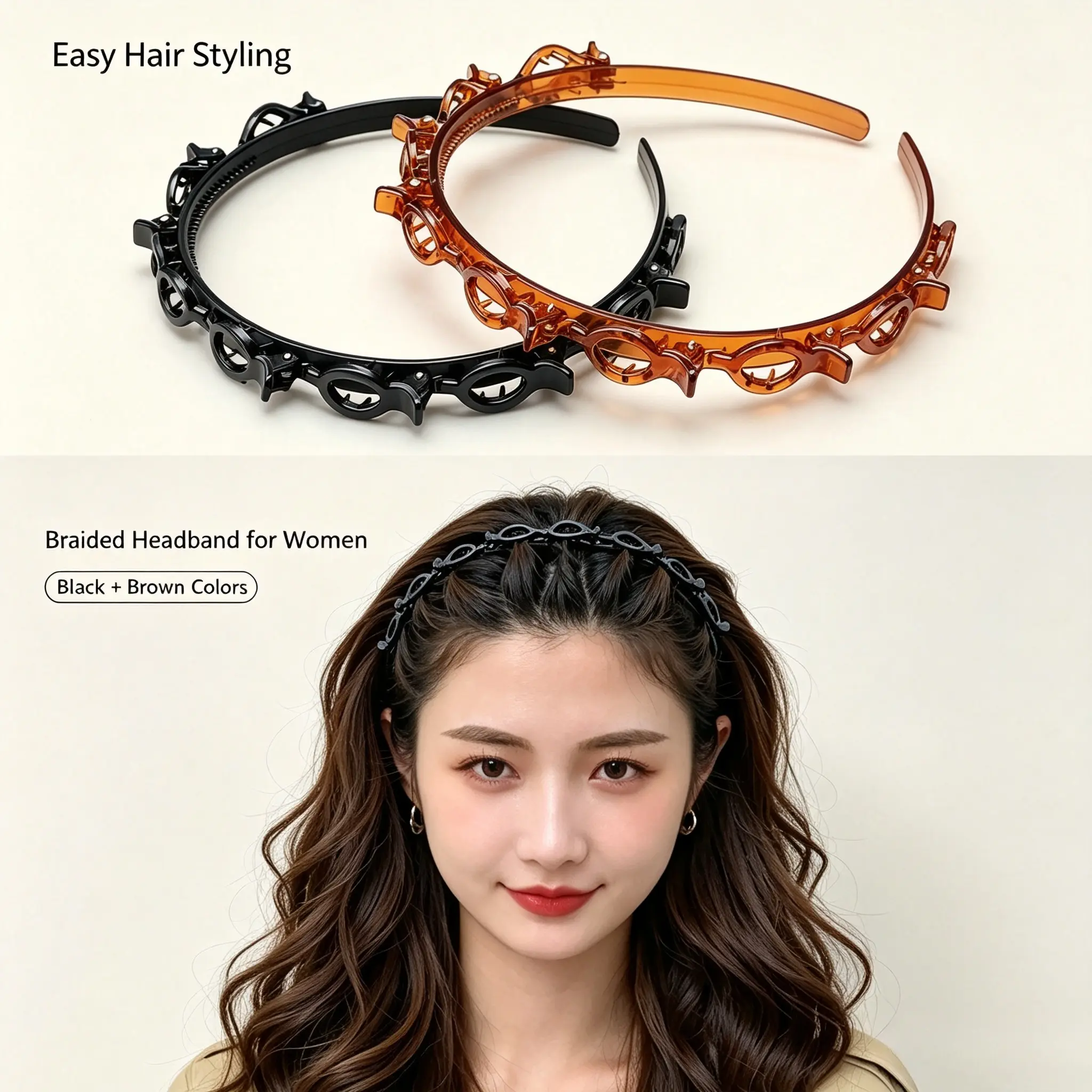 Cute Hair Clip Decor Hairband, Novelty Multifunction Hair Hoop with Clips, Hair Accessories for Women, Hairstyle Accessory, Minimalist Headwear, Trendy Hair Hoop, Minimalist Hair Hoops, mothers day gift, Hairclip Headband, Fashion Headbands-MM2