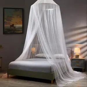 Solid Color Mosquito Net Bed Canopy, 1pc Round Dome Mosquito Netting Bed Tent, Princess Canopy Bedding for Home Bedroom Dormitory Hotel, Mesh Netting