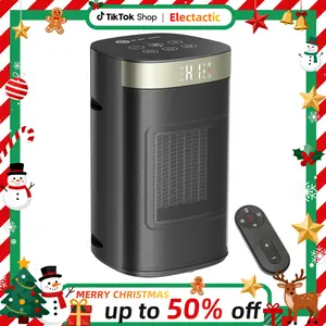 Electactic Space Heater 1500W , Fast Heating & Energy Saving Portable Electric Heater with Remote, 5 Modes Adjustable Thermostat 24H Timer, Safe Quiet for Bedroom Office Home Use