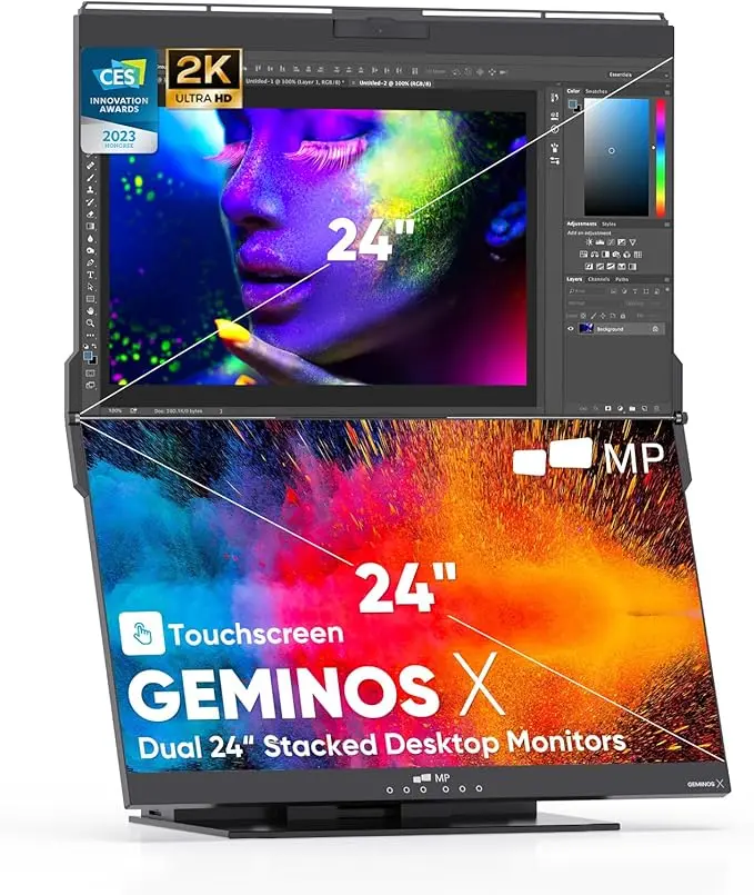 [Live only]Geminos X- 2K Dual 24-inch Desktop Touchsreen Monitor