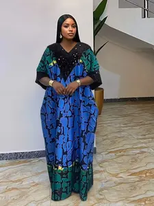 2026 New Fashion Middle Eastern Muslim Loose High-Quality Ethnic Elegant African Style Sequin Short Sleeve Women's Printed Headscarf Dress Kaftan Dress Muslim Women Gowns Islamic Modesty Clothes Modest Muslim Clothing Muslim Dresses