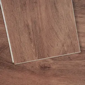 VEVOR Interlocking Vinyl Floor Tiles 48 x 7.3 inch,  10 Tiles 5.5mm Thick Snap Together, Deep Brown Wood Grain DIY Flooring for Kitchen, Dining Room, Bedrooms & Bathrooms, Easy for Home Decor
