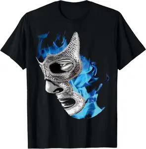 Demon Blue Lucha Libre Mexican Wrestler Legend Casual Short sleeve Cotton T-Shirt