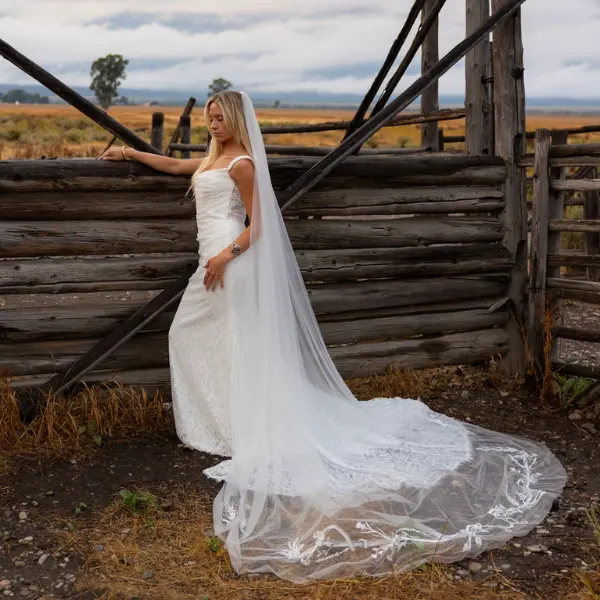 Charlotte Guernsey Western Bit Wedding Veil - Hand Drawn Equestrian Bridal Veil, Cathedral & Waltz Length, Horseshoe Cowgirl Wedding Veil, Rustic Ranch Wedding, Horse Girl Bride, Heirloom Handmade Bridal Veil, Custom Embroidered Tulle Veil