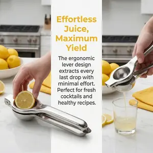 Stainless Steel Lemon Squeezer | Heavy-Duty Citrus Juicer for Lemons, Limes & Oranges