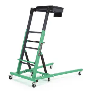 【GARVEE】Engine Creeper, Adjustable Topside Automotive Creeper, 400 Lbs Heavy Duty Capacity, 6 Swivel Casters & Collapsible Frame, Thick Cushion, Tool Pouch And Tray, 9-Level Height 42.5"-68", For Garage & Workshop