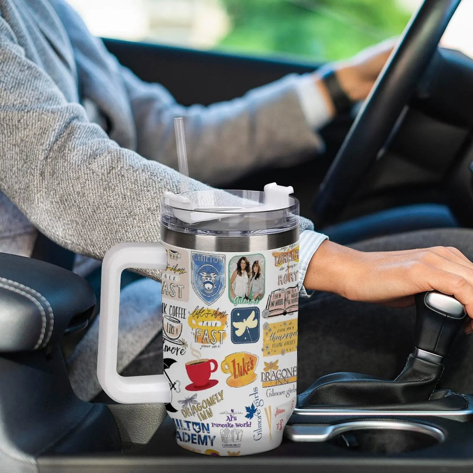 Gilmore Girls Tumbler 40oz, Stars Hollow Tumbler, Coffee Tumbler, Luke’S Diner Tumbler Gift, Gift for Gilmore Fan, Insulated Drinkware, Gilmore Girls Luke's Dinner Drink Cup 40oz