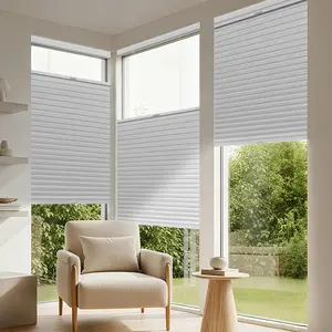Allesin Zen No Drill No Tools Top Down Bottom Up Cellular Shades,10 Second No Drill Installation ,Upgraded Aluminum Rails, Premium Fabric ,Blackout Cordless Window Blinds for Indoor Windows,Easy to Install Honeycomb Blinds